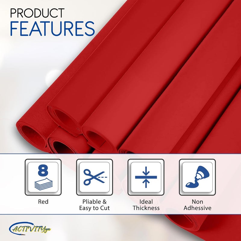 ACTIVITYYA Red EVA Foam Sheets, 6 x 9 Inch, 2mm Thick – Foam Paper for DIY Arts and Crafts, School Projects, and More – 8 Pack - Image 4